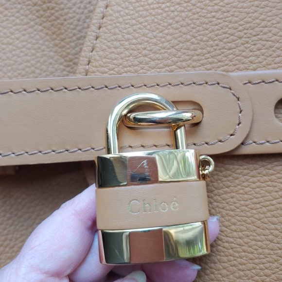 Chloe Medium Day pebbled leather autumnal brown bag with gold hardware 🔑 NWT - Picture 7 of 16